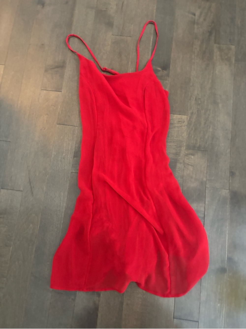 Urban Outfitters Red Slip Mini Dress with Spaghetti Straps